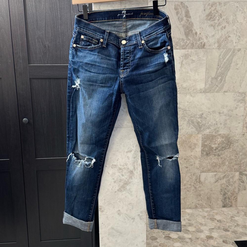 7 for all Mankind Josefina Skinny Boyfriend jeans size 25